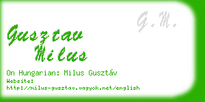 gusztav milus business card